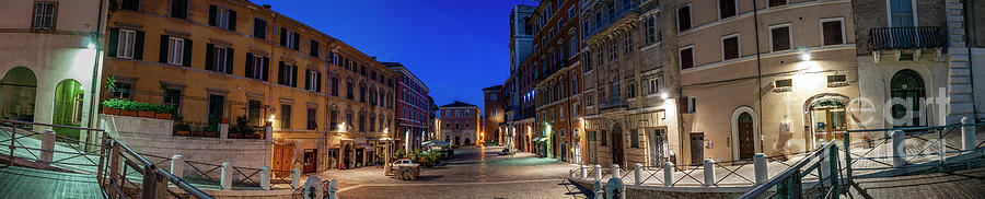Ancona Photograph - Night view of Piazza del Plebiscito in Ancona by Andrea Tessadori