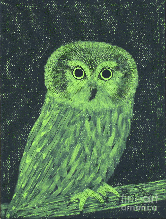 Night Visions Barn Owl Painting by Doug Miller