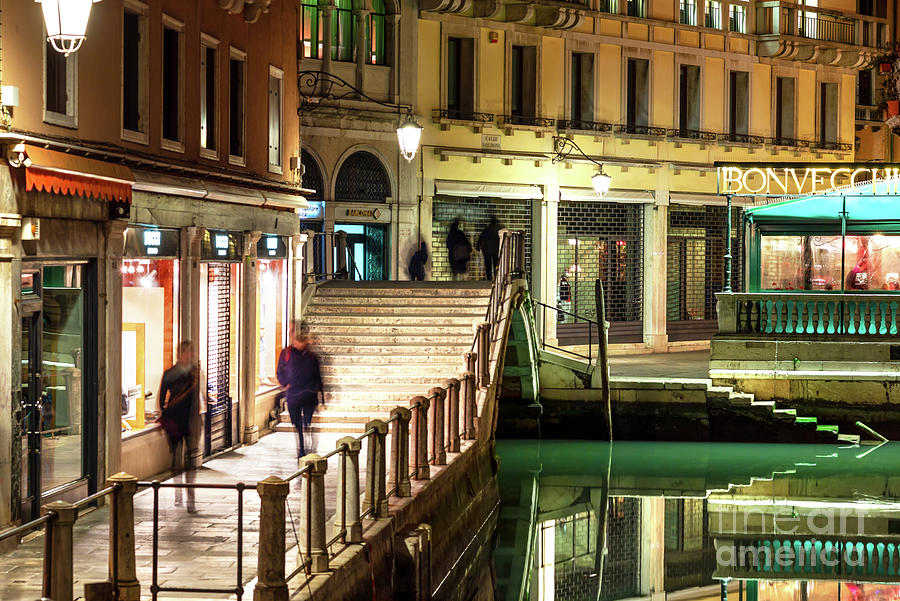 Night Walk in Venezia Photograph by John Rizzuto