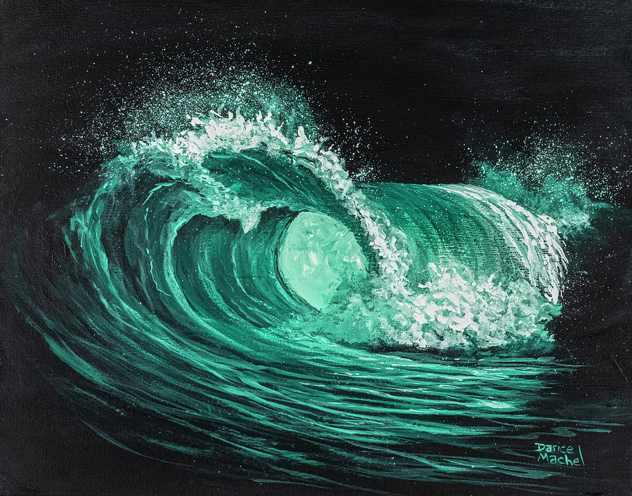 Night Waves 2 Painting by Darice Machel McGuire