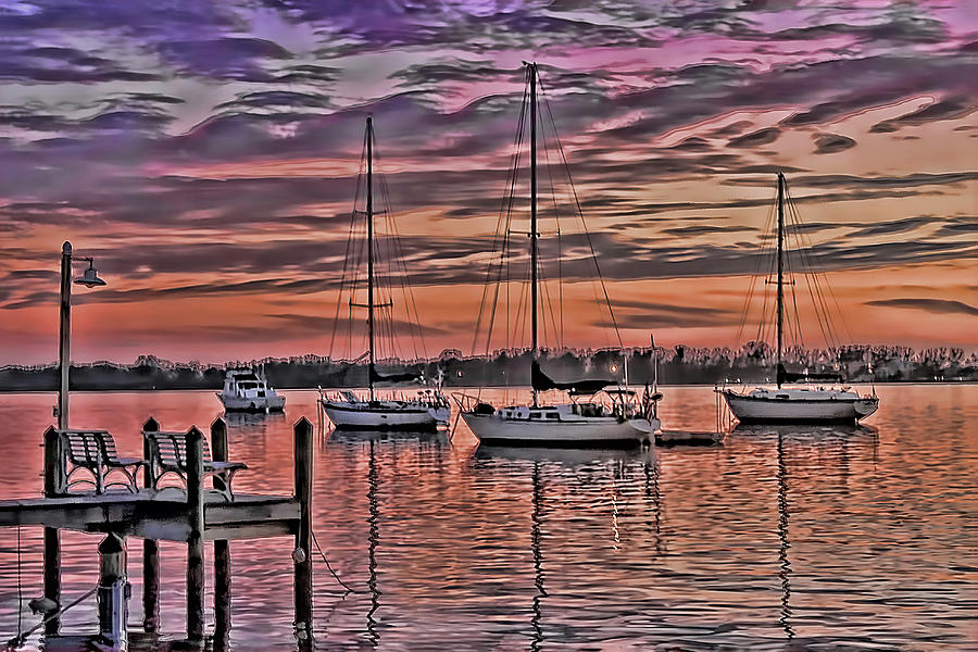 Boat Photograph - Night Whispers 2 by HH Photography of Florida
