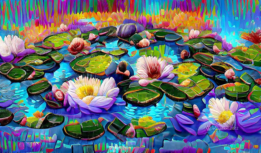 NightCafe AI Water Lilies Digital Art by Peggi Wolfe