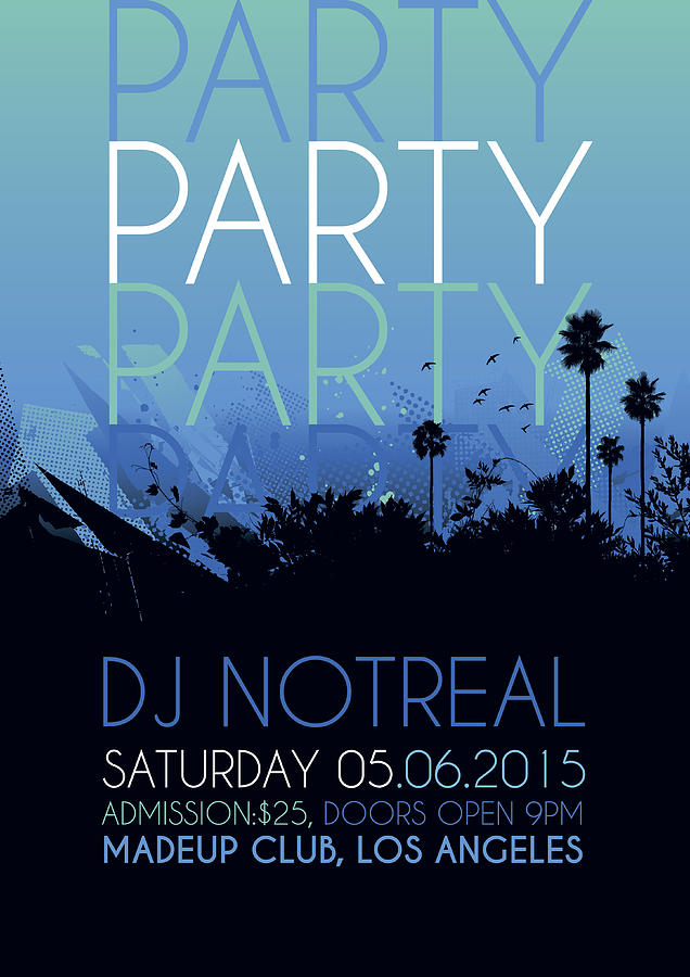 Nightclub party poster Drawing by Enjoynz