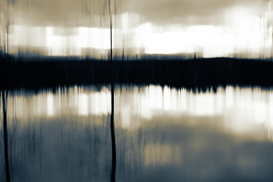 Nightfall at a forest day in autumn - motion blur duotone Photograph by Ulrich Kunst And Bettina Scheidulin