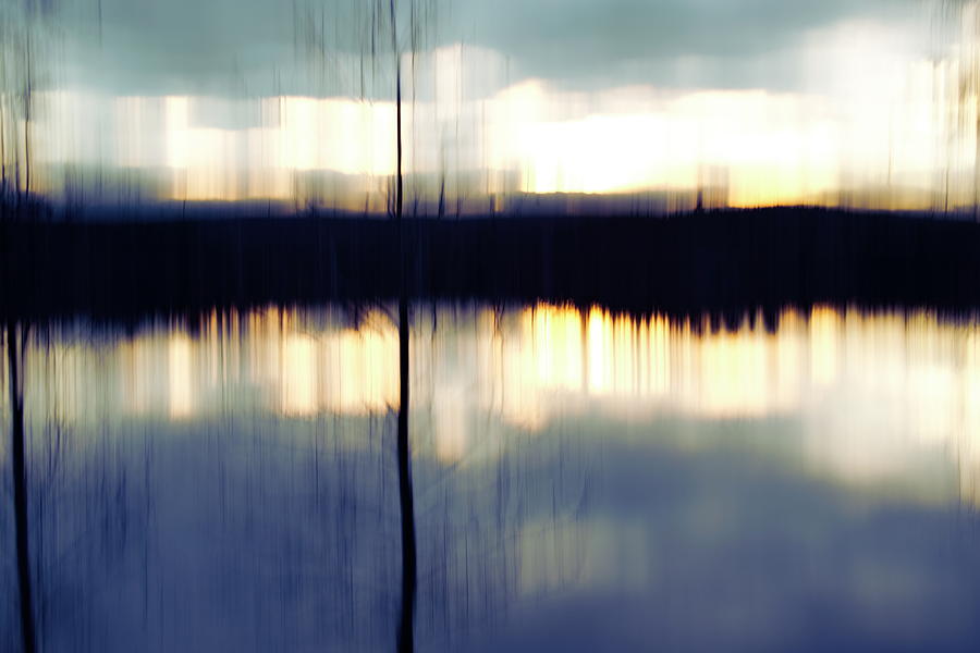Nightfall at a forest day in autumn - motion blur Photograph by Ulrich Kunst And Bettina Scheidulin