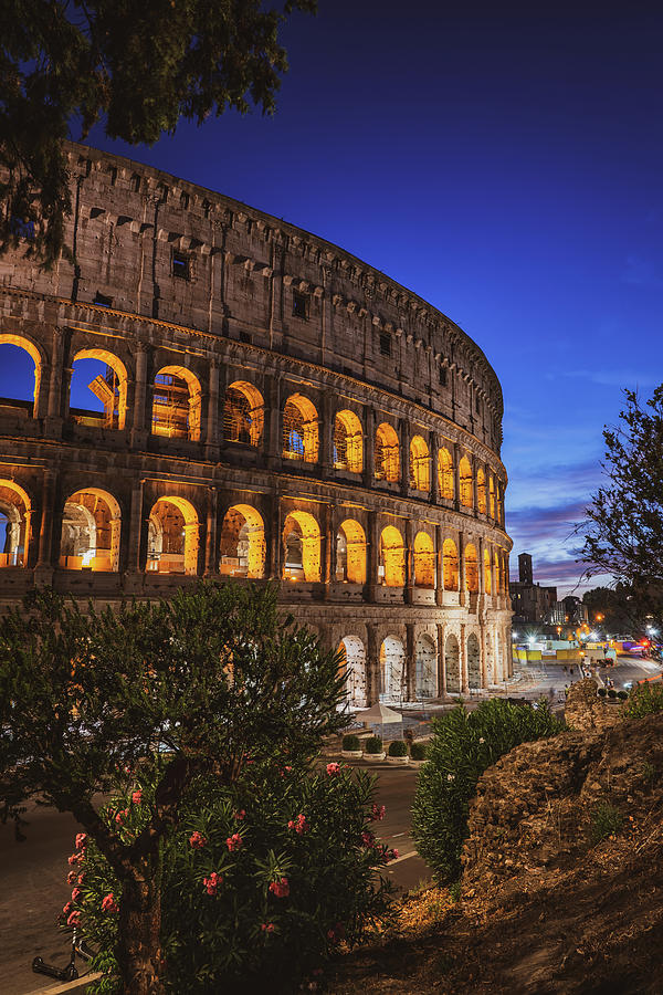 Nightfall At The Colosseum In Rome Photograph by Artur Bogacki