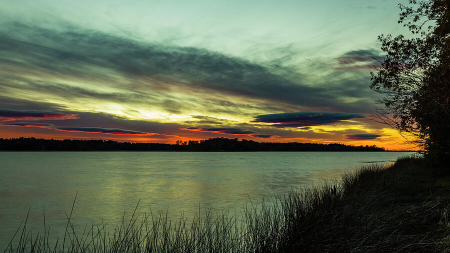 Nightfall on the James Photograph by David Fountain