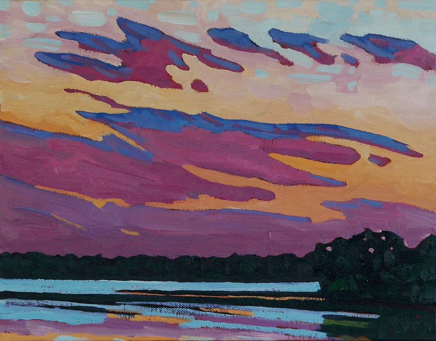 Nighthawk Sunset Painting by Phil Chadwick