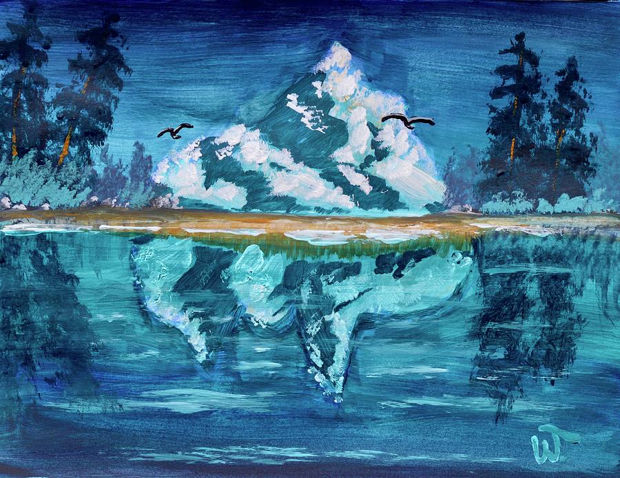 Nightime Lake Painting by Warren Thompson