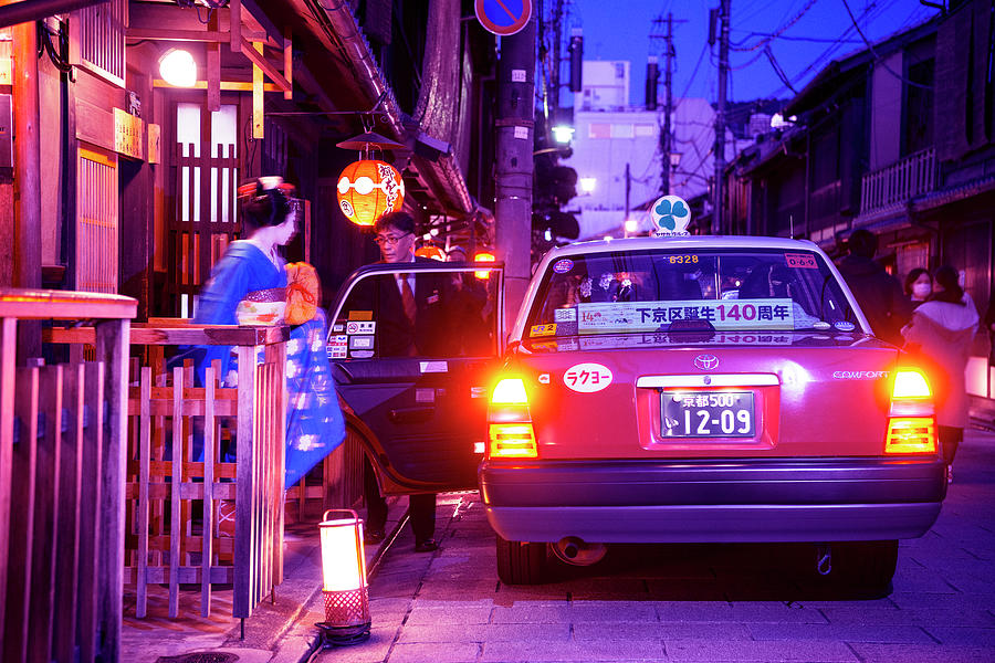 NightLife Japan Collection - Geisha Taxi Photograph by Philippe HUGONNARD