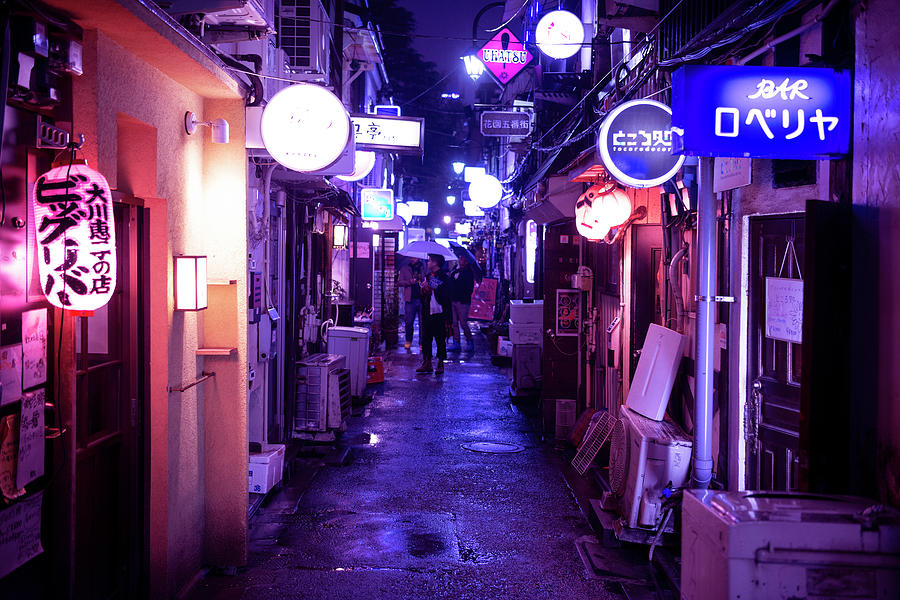 NightLife Japan Collection - Rainy Evening Photograph by Philippe HUGONNARD