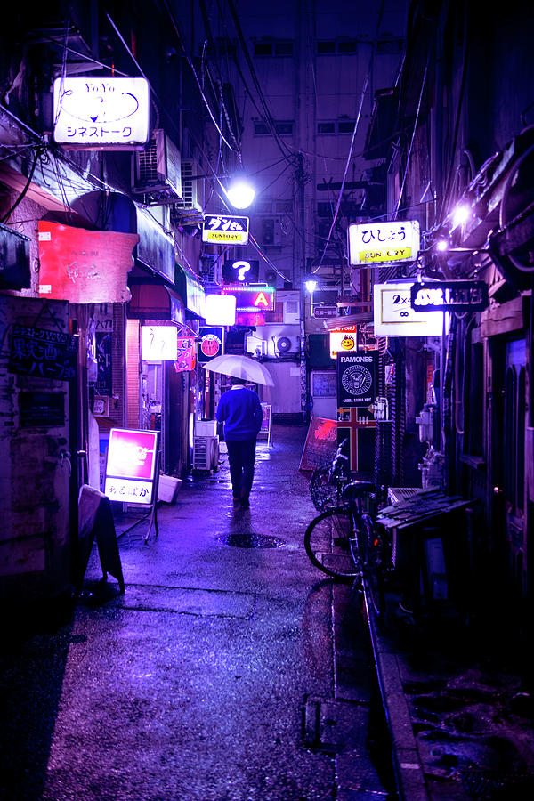 NightLife Japan Collection - Royal Blue Photograph by Philippe HUGONNARD