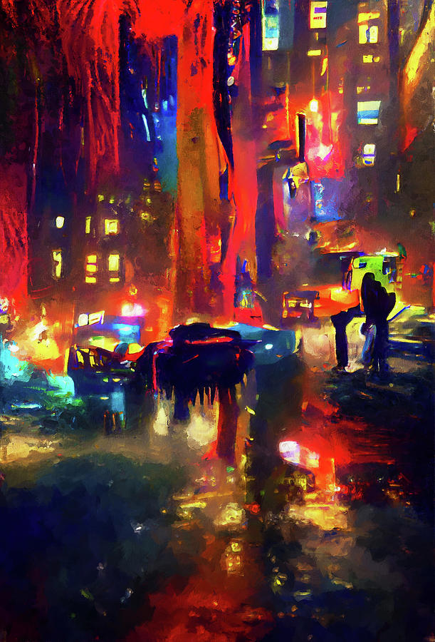 Nights of New York City, 02 Painting by AM FineArtPrints