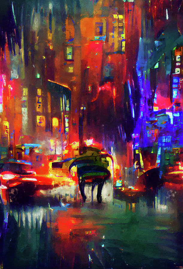 Nights of New York City, 03 Painting by AM FineArtPrints