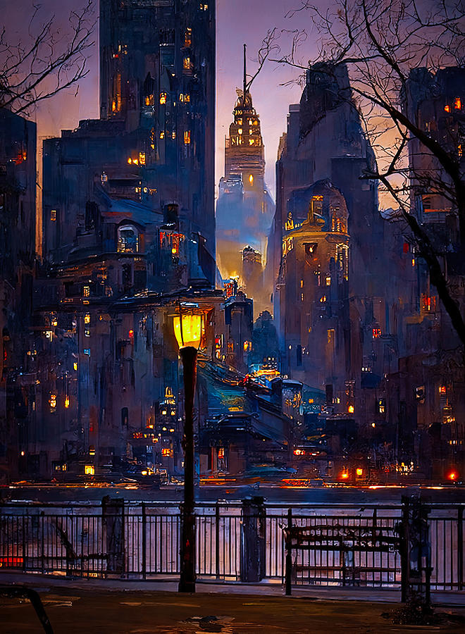 Nights of New York City, 04 Painting by AM FineArtPrints