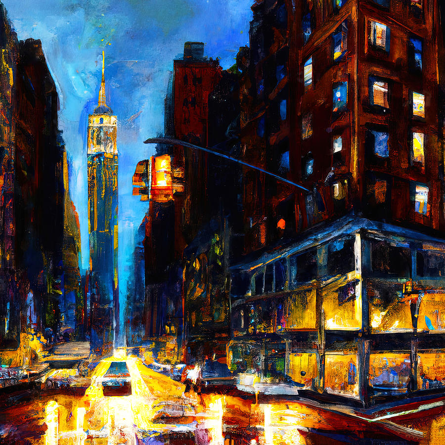 Nights of New York City, 06 Painting by AM FineArtPrints