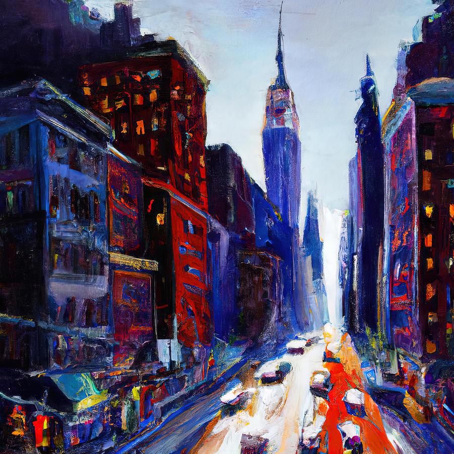 Nights of New York City, 07 Painting by AM FineArtPrints