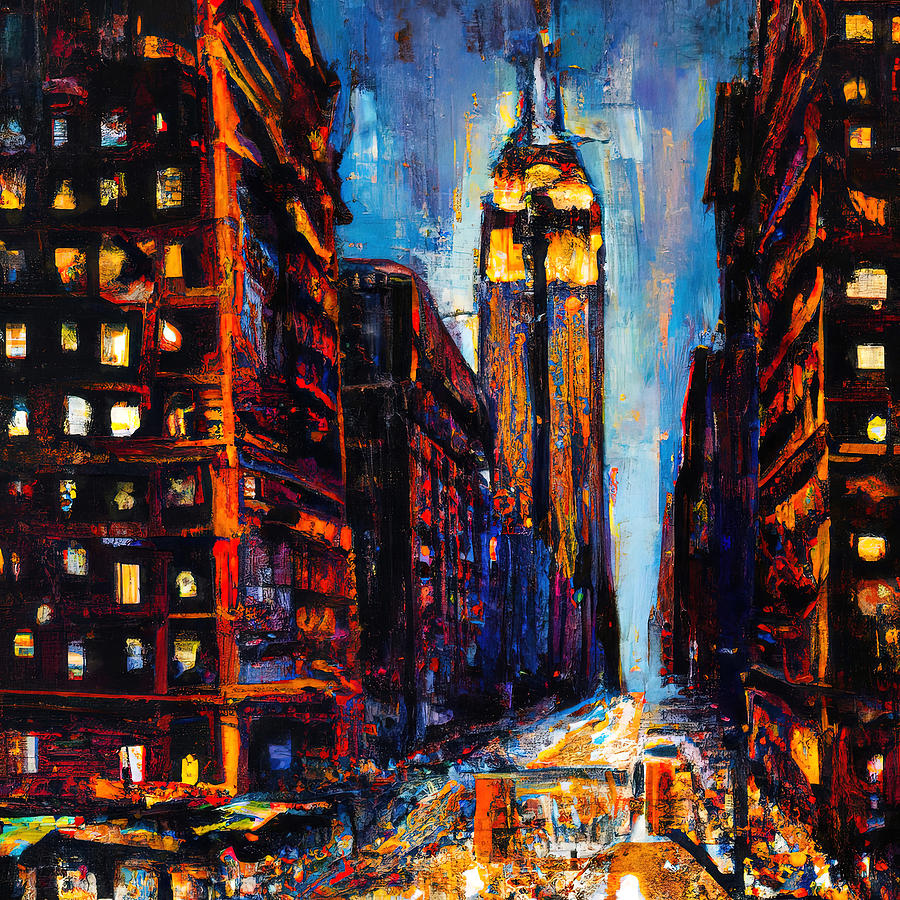 Nights of New York City, 08 Painting by AM FineArtPrints