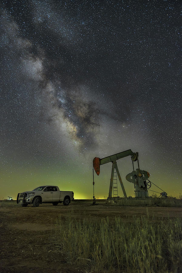 Nightshift in the Oilfield Photograph by James Clinich