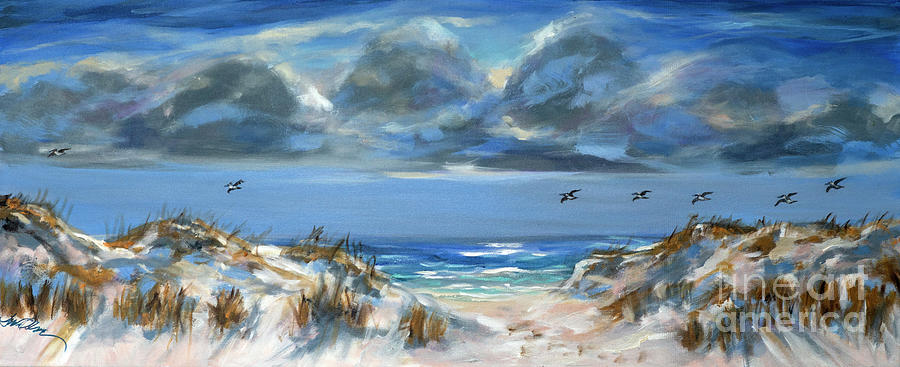 Nighttime Dunes  Painting by Linda Olsen