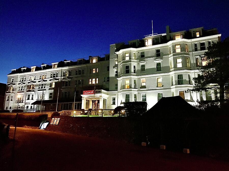 Bournemouth Highcliff Marriott Hotel at Night Photograph by Gordon James