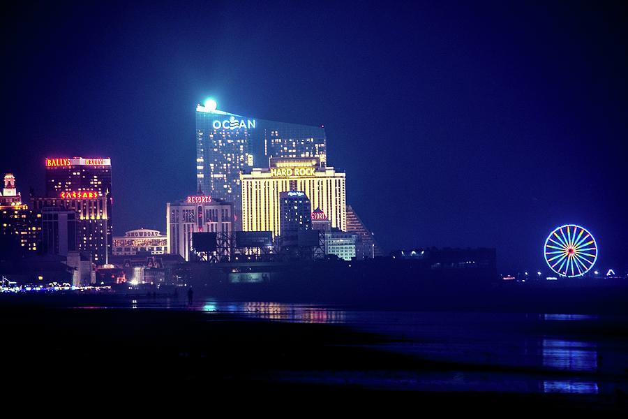 Nighttime in Atlantic City Photograph by Bob Cuthbert - Fine Art America