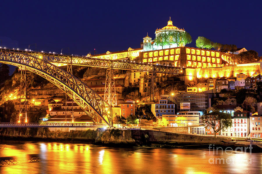Nighttime in Porto Portugal Photograph by John Rizzuto