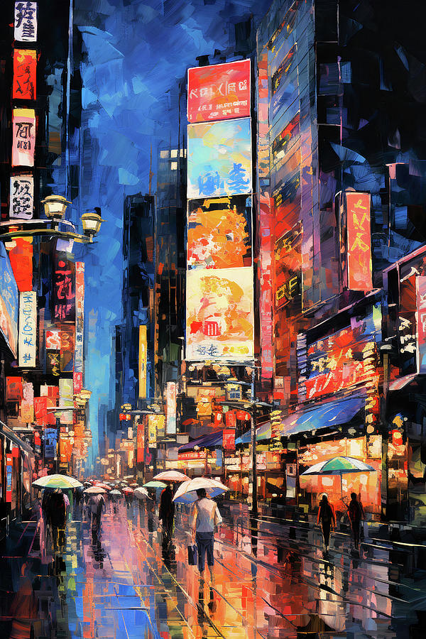 Nighttime in Tokyo Digital Art by Imagine ART