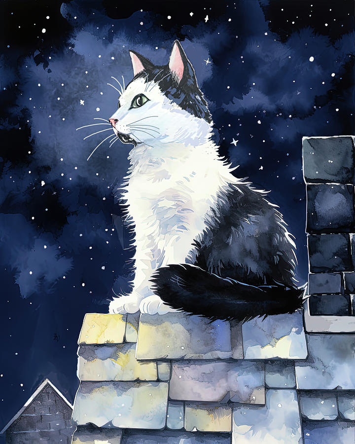 Cat Digital Art - Nighttime Prowling by Mark Tisdale
