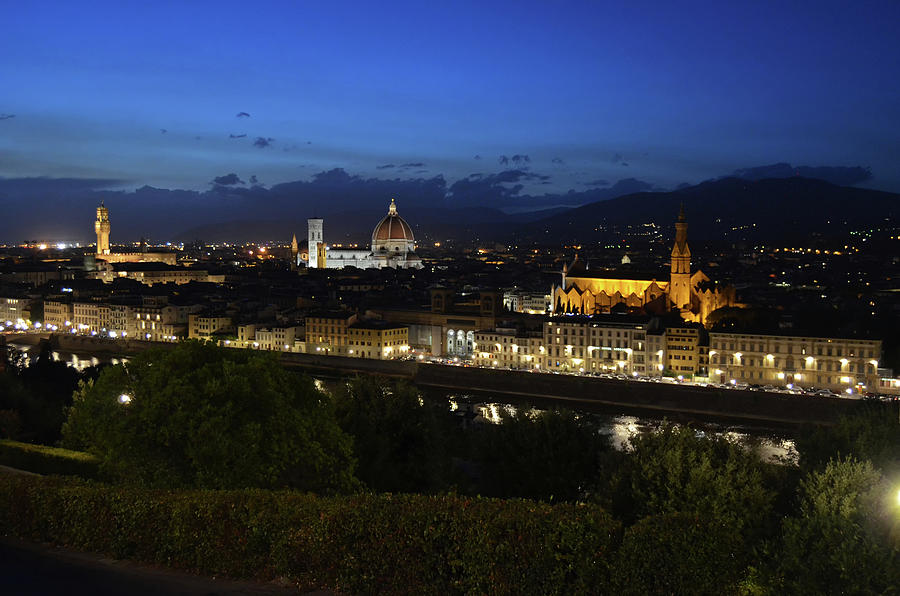 Nighttime Skyline of Florence Italy Photograph by Shawn OBrien