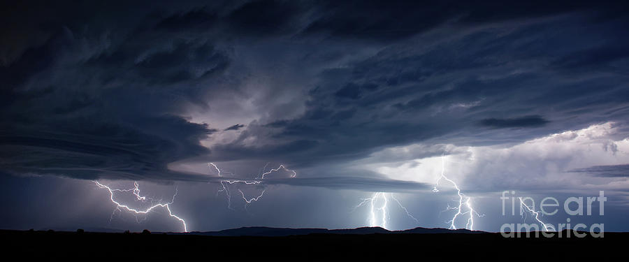 Nighttime Thunderstorm and Lightning on Great Plains Photograph by Tom Schwabel