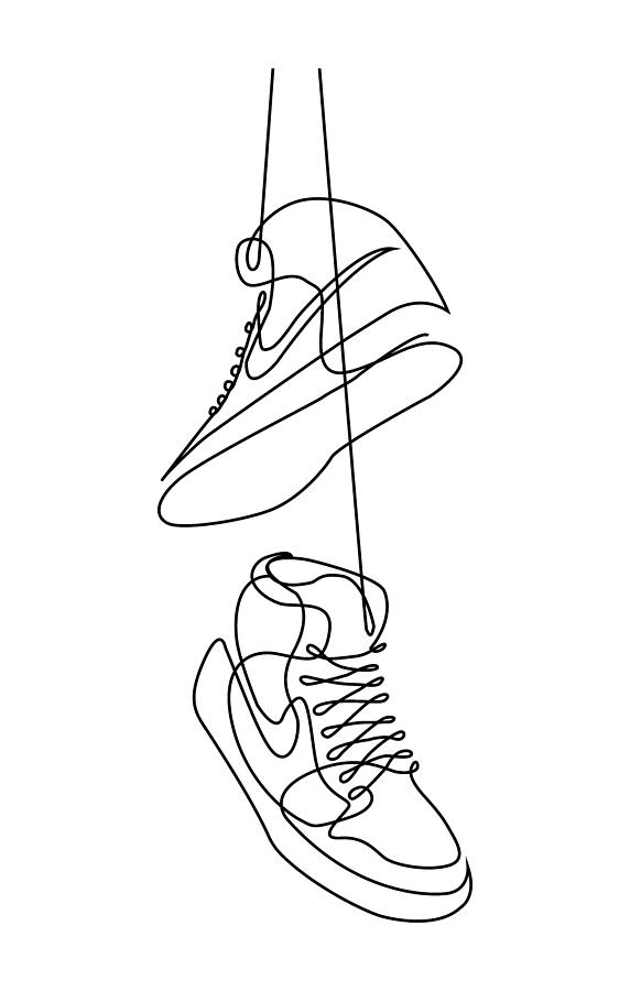 nike shoes drawing