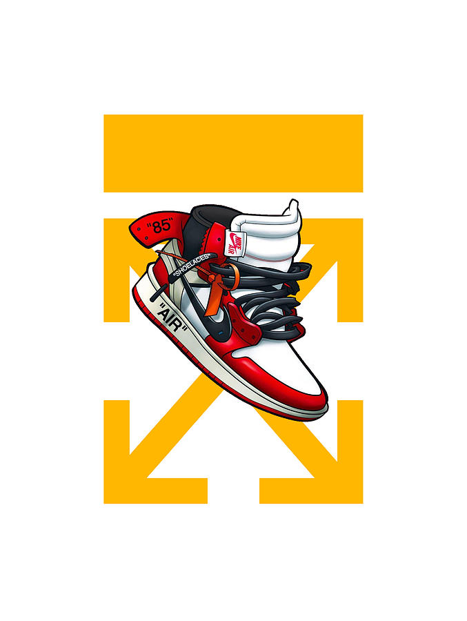 Nike Sneakers Yellow Digital Art by Moli Mola