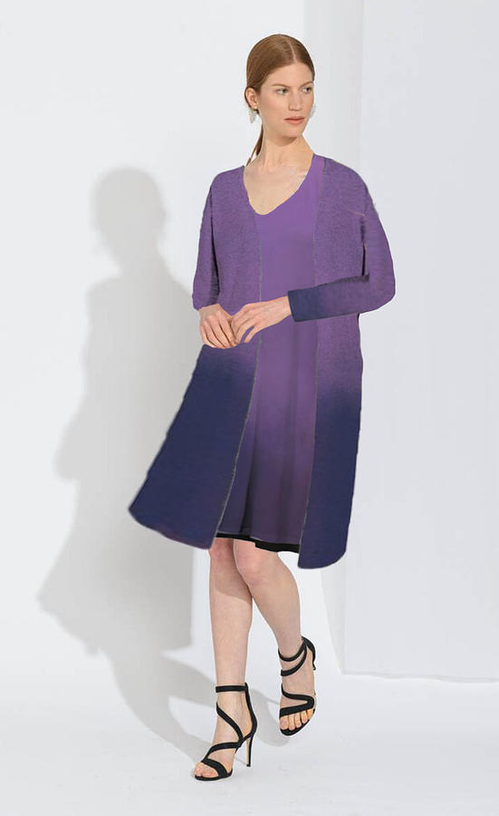Nikki Duster Cardigan in Purple Clouds Tapestry - Textile by Susan Molnar