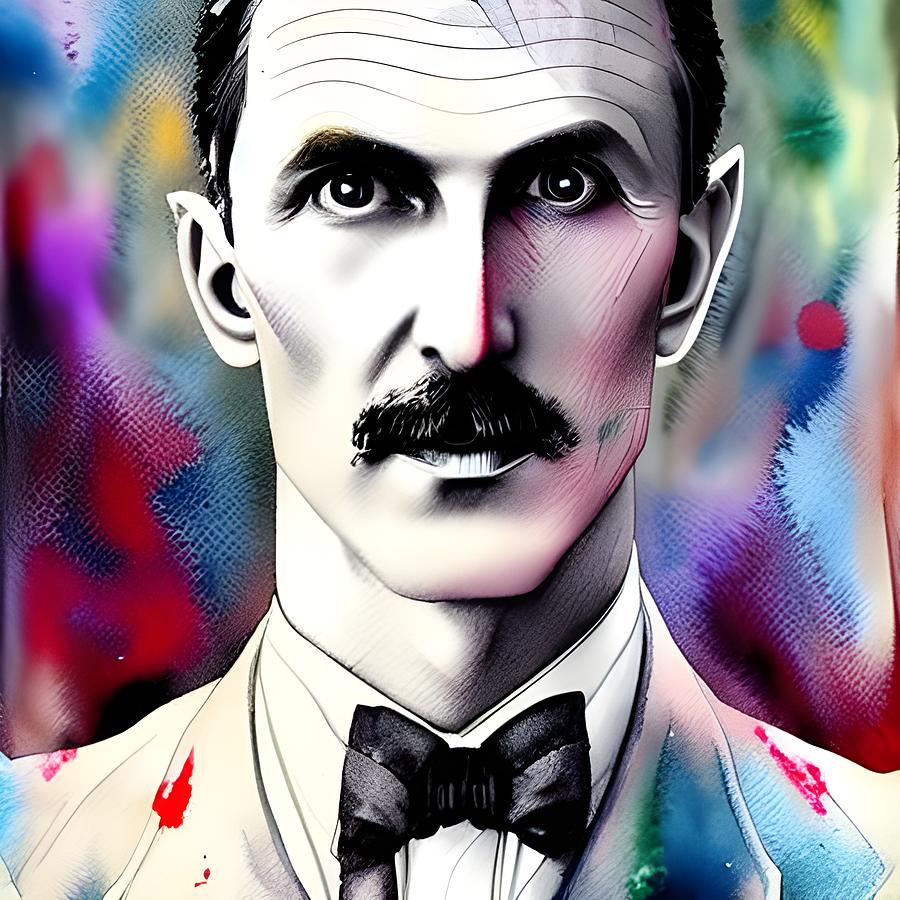 Nikola Tesla Portrait 002 Digital Art by Anita Markovska - Fine Art America