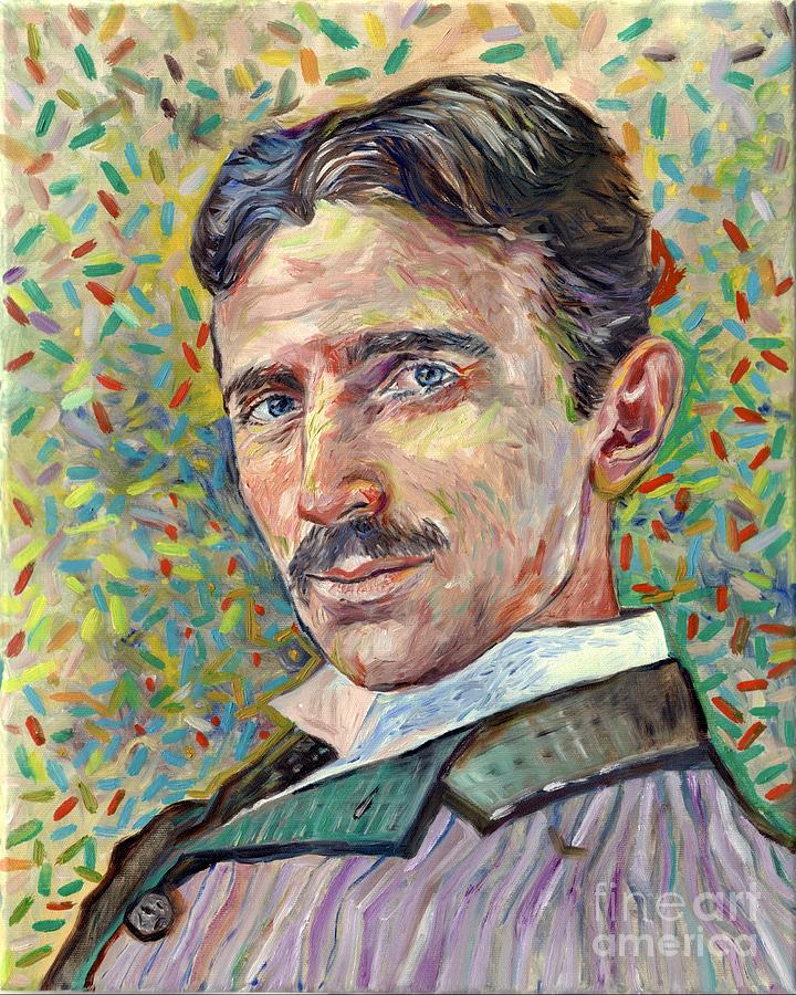 New York City Painting - Nikola Tesla The Electric Enigma by Suzann Sines
