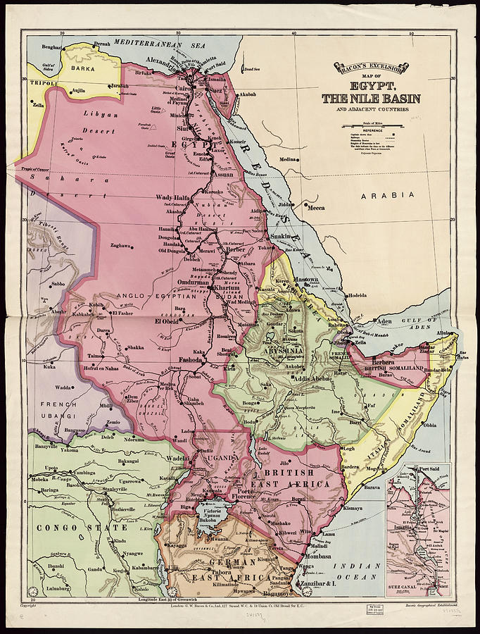 Nile Basin 1916 Drawing by Vintage Maps - Fine Art America