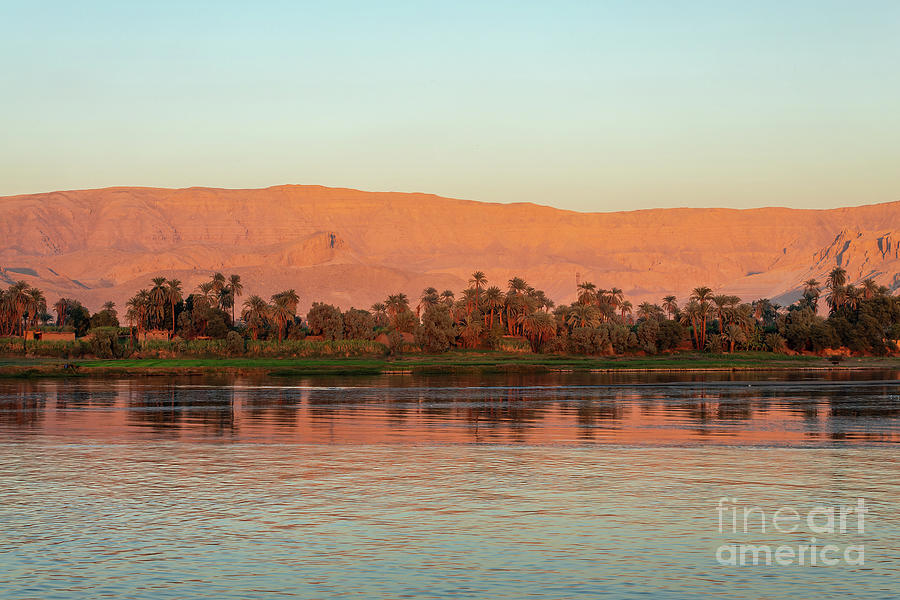 Nile river reflections at sunset, Egypt Photograph by Delphimages Photo Creations