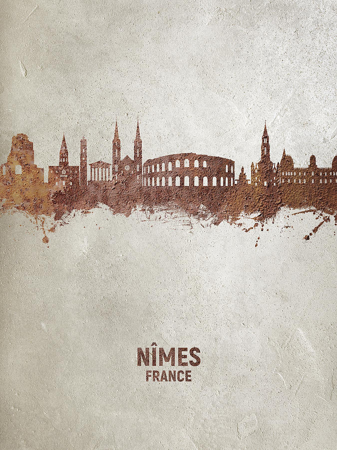 NImes France Skyline #48 Digital Art by Michael Tompsett