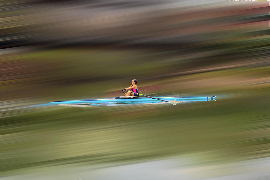 Nina Rowing On The Mon River Photograph