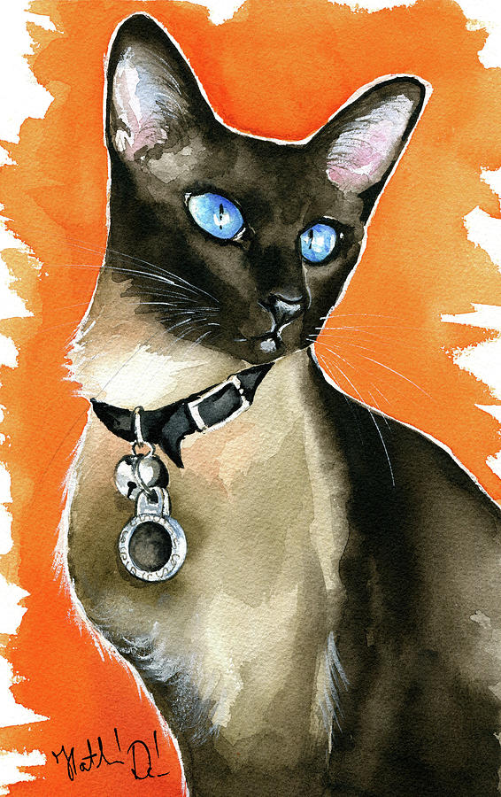 Animal Painting - Nina Siamese Cat Painting by Dora Hathazi Mendes