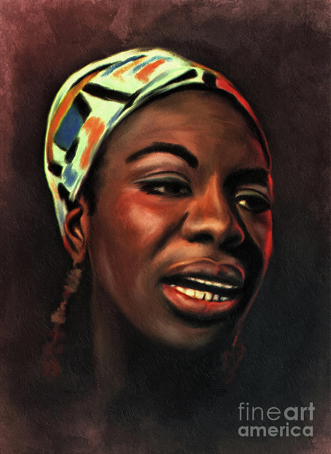 Nina Simone. Digital Art by Andrzej Szczerski