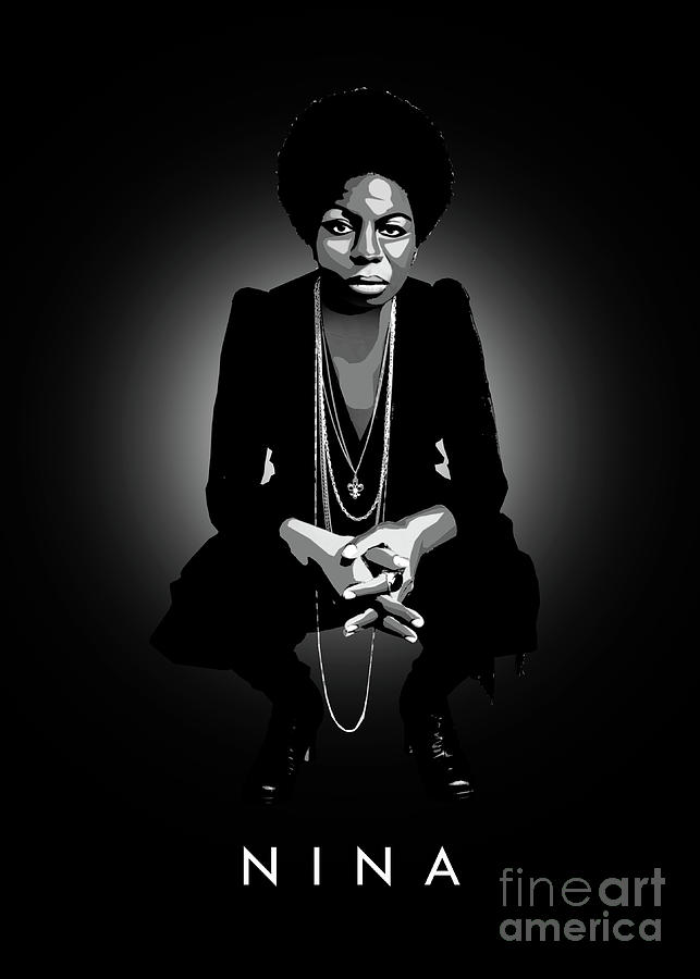 Nina Simone Digital Art - Nina Simone by Bo Kev