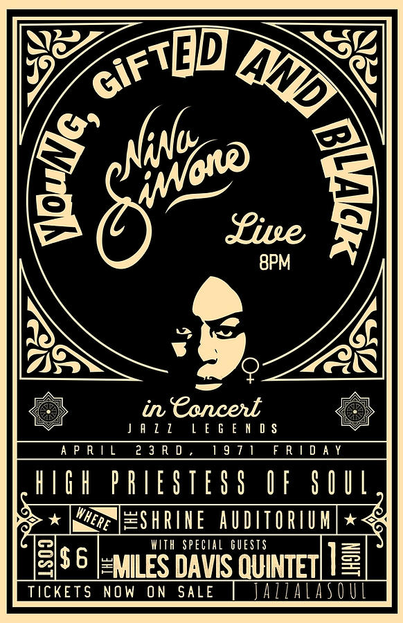 Nina Simone Concert Poster Poster Painting by William Wilkinson | Pixels