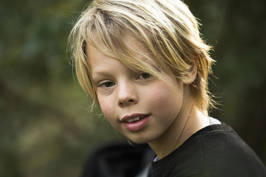nine years old Boy Photograph by Thomas Vilhelm