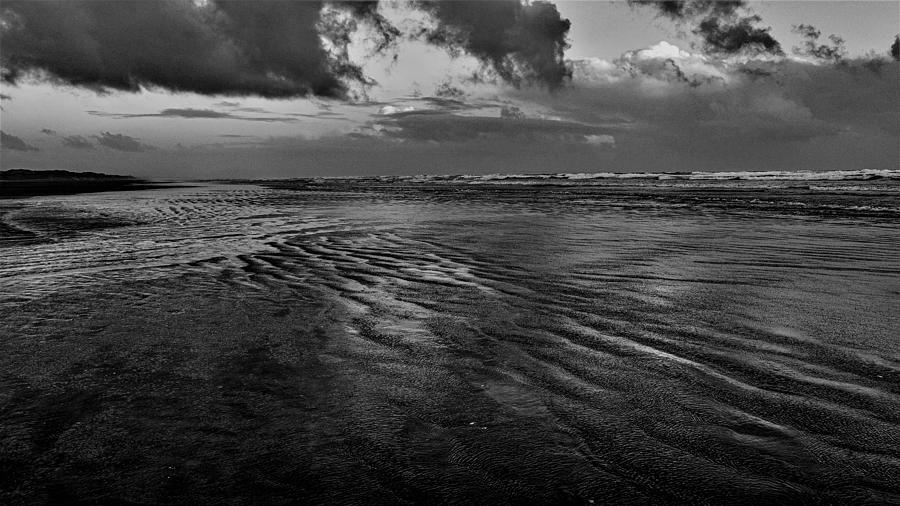 Ninety Mile Beach in Northland New Zealand - Black and White Landscape ...