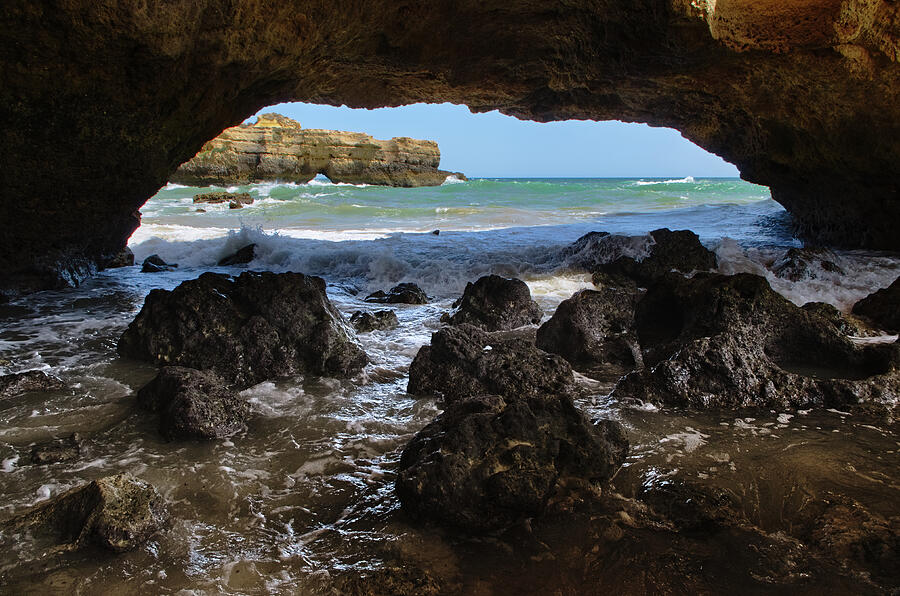 Ninho da Andorinha Beach Cave in Albufeira Photograph by Angelo DeVal