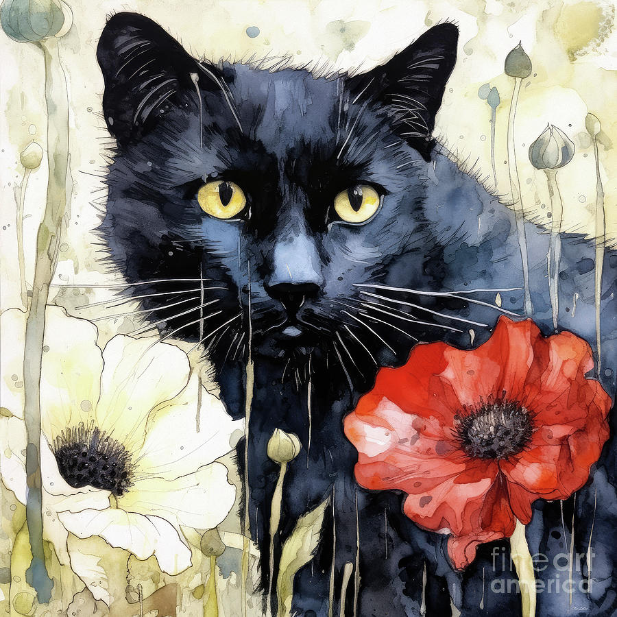 Ninja In The Poppies Painting by Tina LeCour