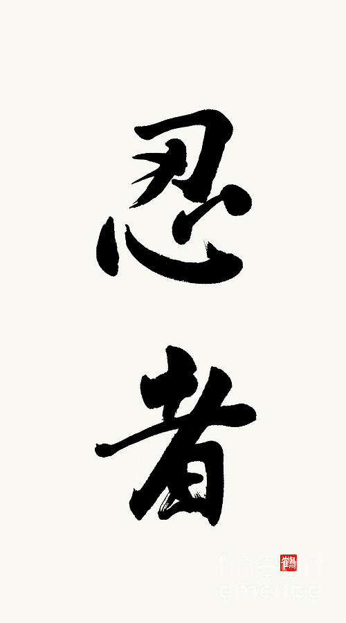 Ninja Kanji Calligraphy Painting