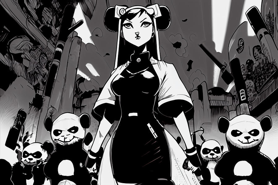 Ninja Nun and her Panda Gang III Digital Art by David April